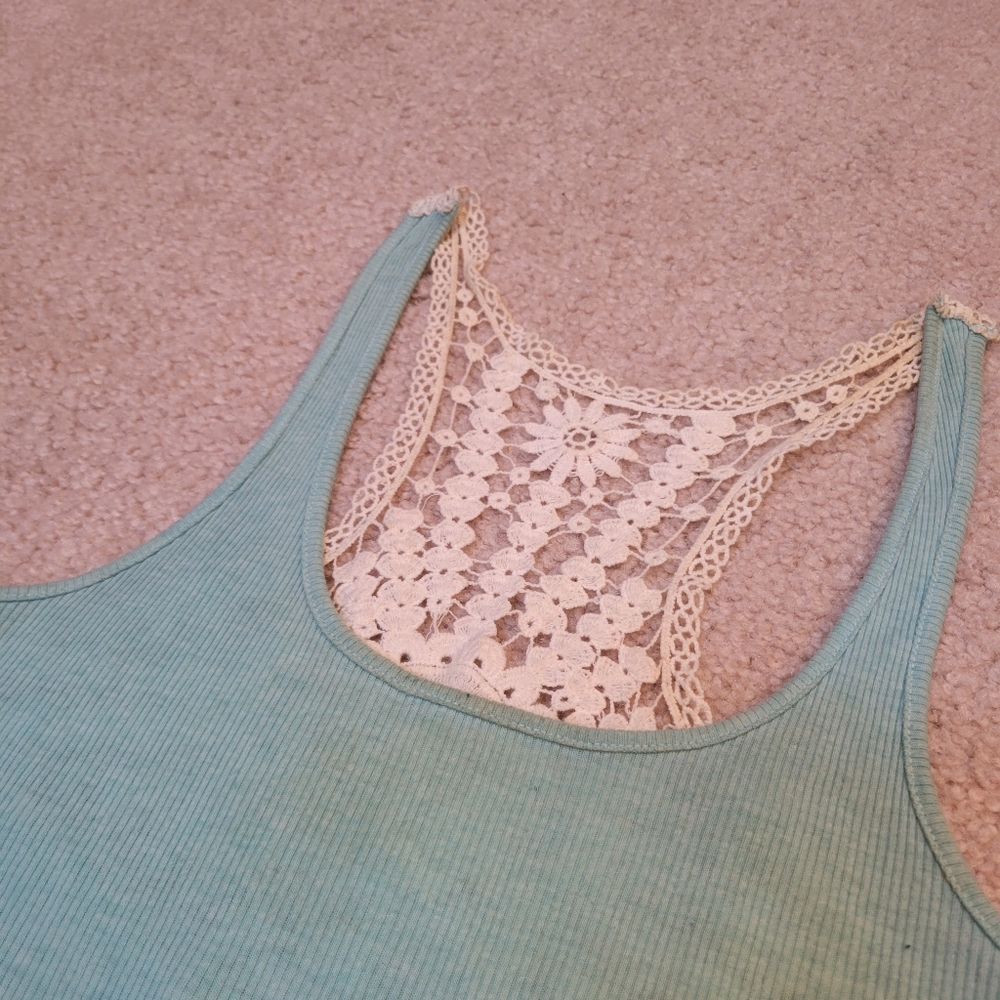 Lace Back Ribbed Tank - Picture 4 of 5